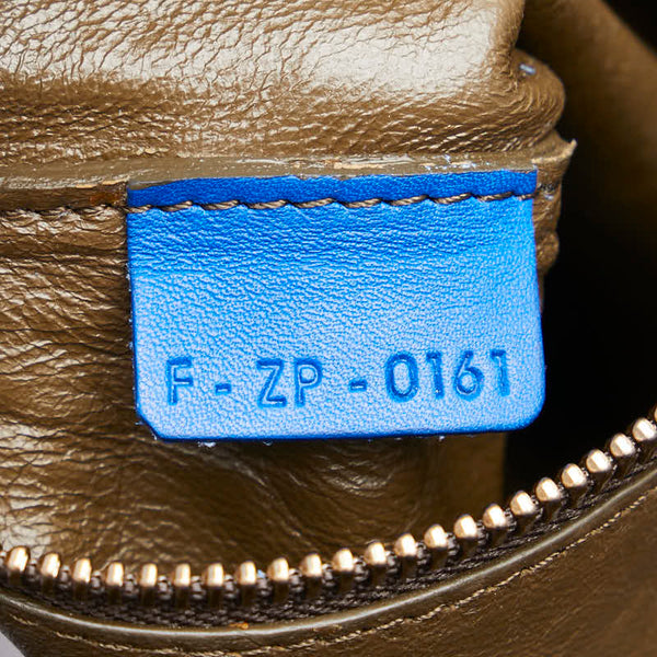 セリーヌ ラゲージ ミニショッパー ハンドバッグ ブルー レザー レディース CELINE 【中古】