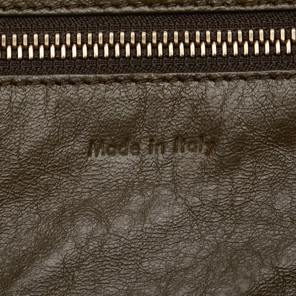 セリーヌ ラゲージ ミニショッパー ハンドバッグ ブルー レザー レディース CELINE 【中古】
