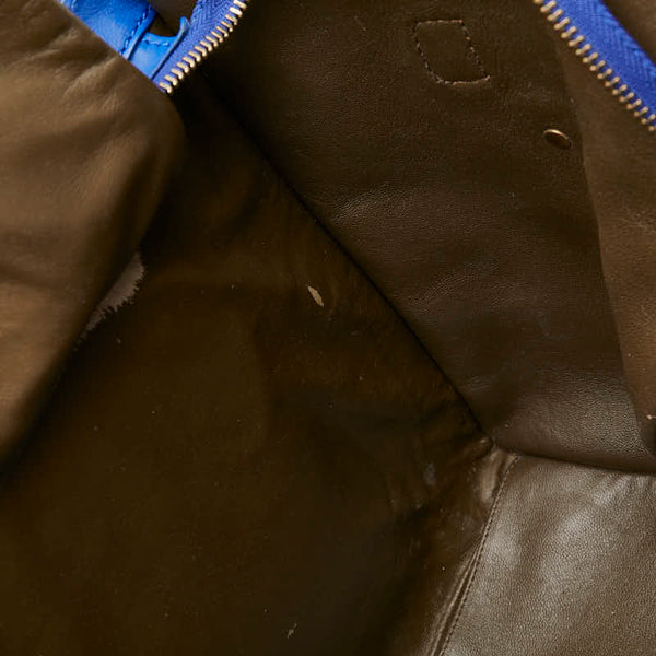 セリーヌ ラゲージ ミニショッパー ハンドバッグ ブルー レザー レディース CELINE 【中古】