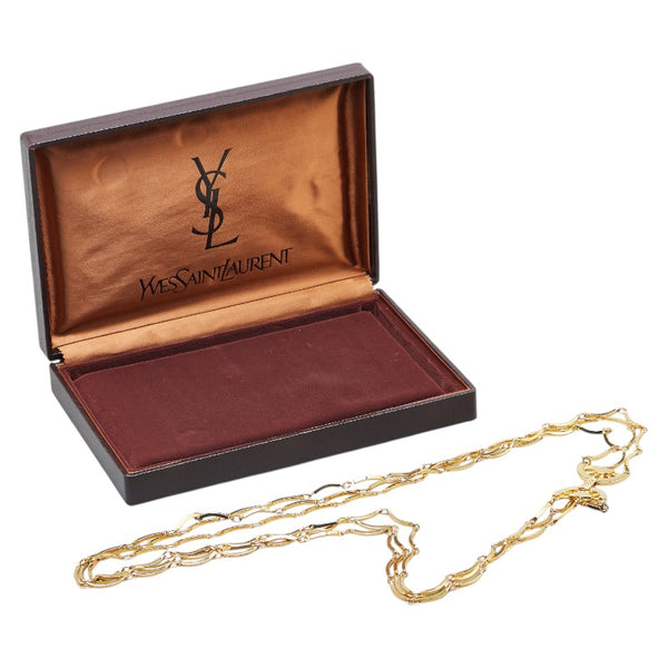サンローラン ネックレス 3連 ゴールド メッキ レディース SAINT LAURENT 【中古】