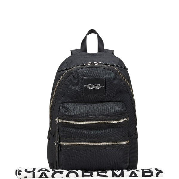 マークジェイコブス ザ バイカー ラージ リュック バックパック ブラック ナイロン レザー レディース MARC JACOBS 【中古】
