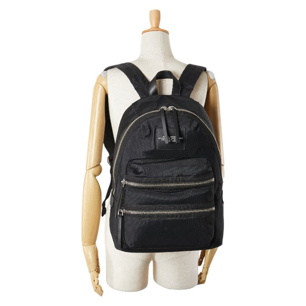 マークジェイコブス ザ バイカー ラージ リュック バックパック ブラック ナイロン レザー レディース MARC JACOBS 【中古】