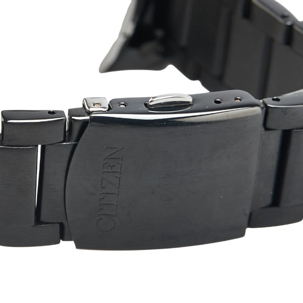 シチズン エコドライブ 腕時計 B612-R006665 ソーラー電波時計 ブラック文字盤 ステンレススチール メンズ CITIZEN 【中古】