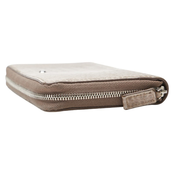 モンブラン ホワイトスター クロコ型押し 長財布 ラウンドファスナー ベージュ レザー レディース MONTBLANC 【中古】