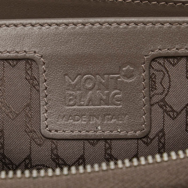 モンブラン ホワイトスター クロコ型押し 長財布 ラウンドファスナー ベージュ レザー レディース MONTBLANC 【中古】