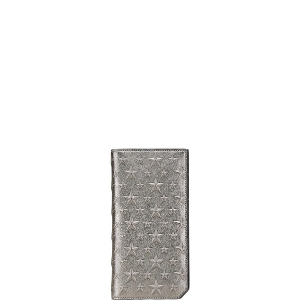 ジミーチュウ スター スタッズ 二つ折り財布 グレー レザー レディース JIMMY CHOO 【中古】