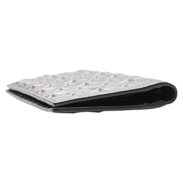 ジミーチュウ スター スタッズ 二つ折り財布 グレー レザー レディース JIMMY CHOO 【中古】