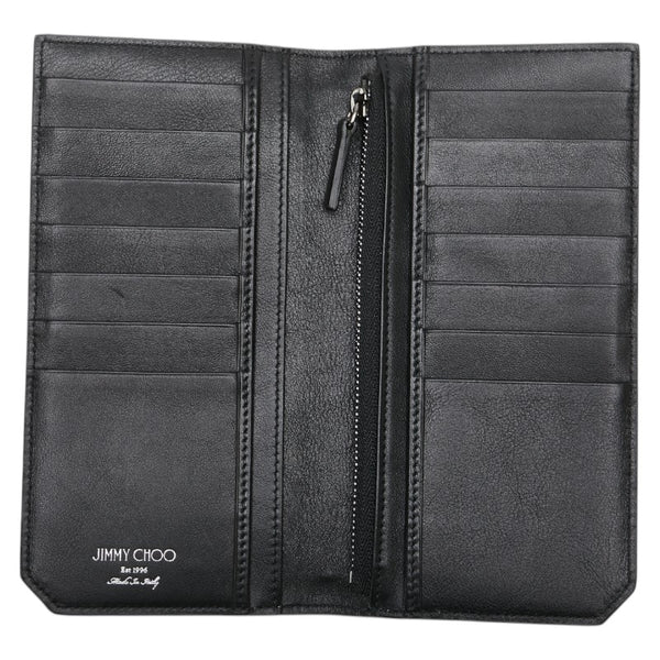 ジミーチュウ スター スタッズ 二つ折り財布 グレー レザー レディース JIMMY CHOO 【中古】