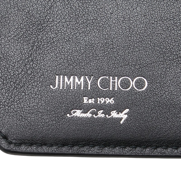 ジミーチュウ スター スタッズ 二つ折り財布 グレー レザー レディース JIMMY CHOO 【中古】