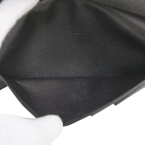 エルメス 札入れ ブラック ヴォーエプソン レディース HERMES 【中古】