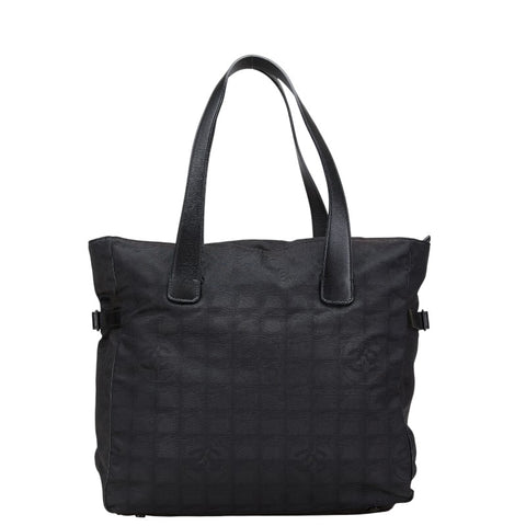 シャネル ニュートラベルライン トートGM トートバッグ ショルダーバッグ A15825 ブラック ナイロン レザー レディース CHANEL 【中古】
