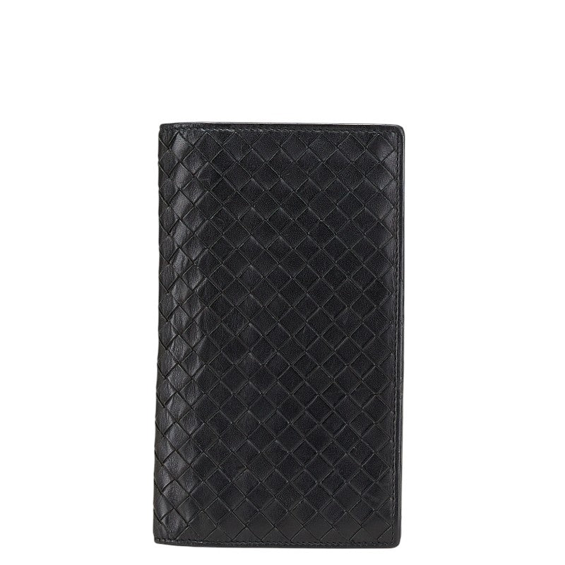 ボッテガヴェネタ イントレチャート 長財布 ブラック レザー レディース BOTTEGAVENETA 【中古】