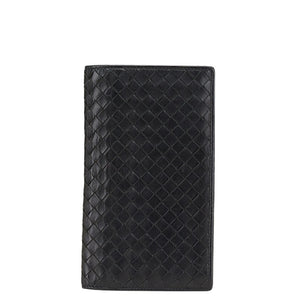 ボッテガヴェネタ イントレチャート 長財布 ブラック レザー レディース BOTTEGAVENETA 【中古】
