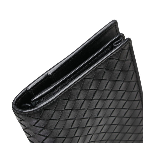 ボッテガヴェネタ イントレチャート 長財布 ブラック レザー レディース BOTTEGAVENETA 【中古】