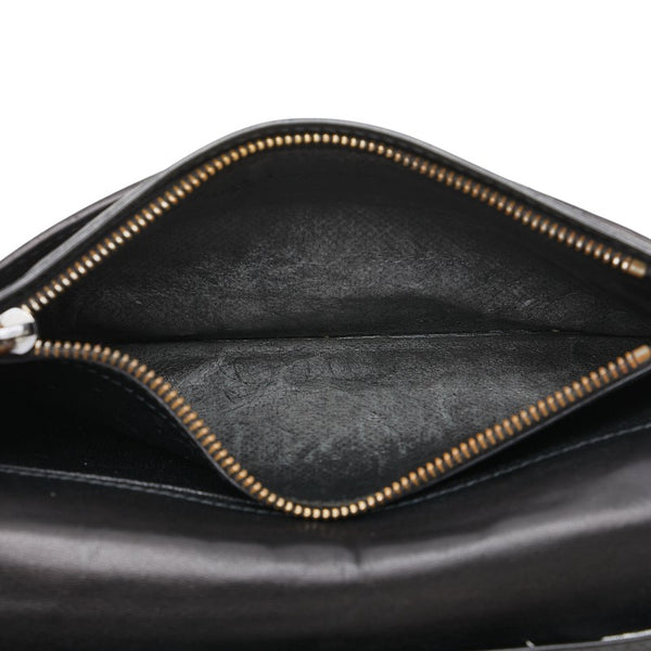 ボッテガヴェネタ イントレチャート 長財布 ブラック レザー レディース BOTTEGAVENETA 【中古】