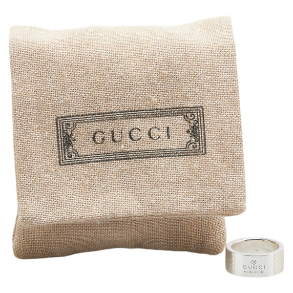 グッチ ロゴ リング 指輪 #9 SV925 シルバー レディース GUCCI 【中古】