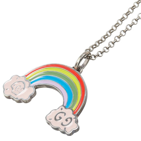 グッチ レインボー 虹 モチーフ ゴースト ネックレス SV925 シルバー レディース GUCCI 【中古】