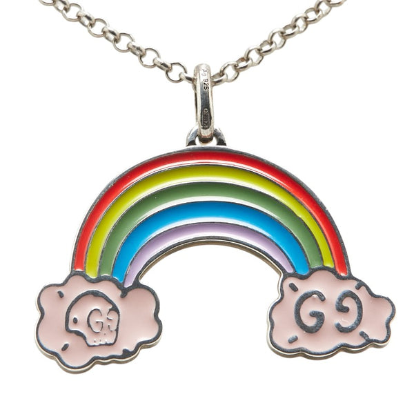 グッチ レインボー 虹 モチーフ ゴースト ネックレス SV925 シルバー レディース GUCCI 【中古】