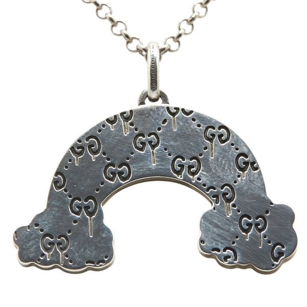 グッチ レインボー 虹 モチーフ ゴースト ネックレス SV925 シルバー レディース GUCCI 【中古】