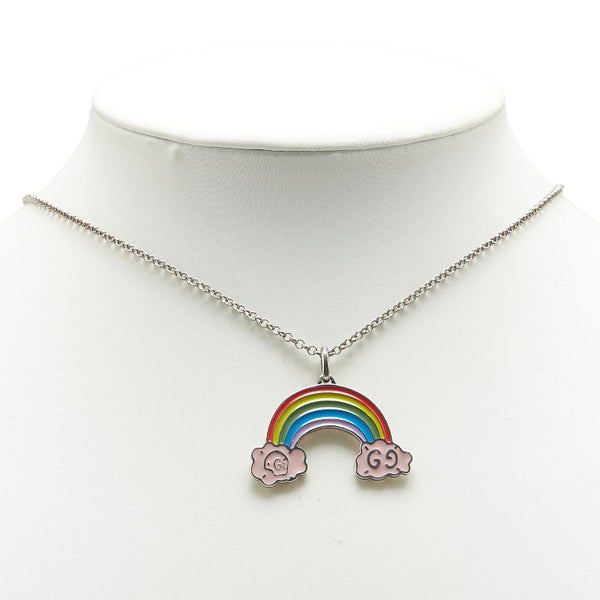 グッチ レインボー 虹 モチーフ ゴースト ネックレス SV925 シルバー レディース GUCCI 【中古】