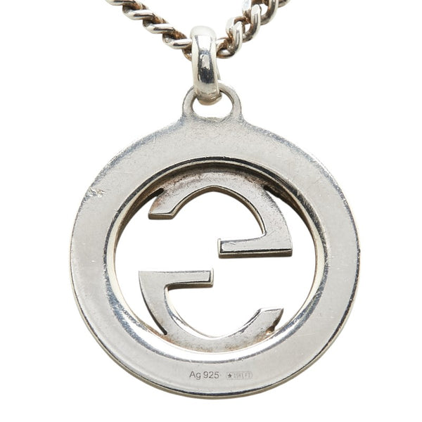 グッチ インターロッキングG ラウンド ネックレス SV925 シルバー レディース GUCCI 【中古】
