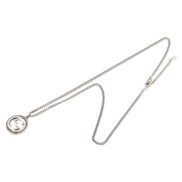 グッチ インターロッキングG ラウンド ネックレス SV925 シルバー レディース GUCCI 【中古】