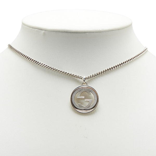 グッチ インターロッキングG ラウンド ネックレス SV925 シルバー レディース GUCCI 【中古】