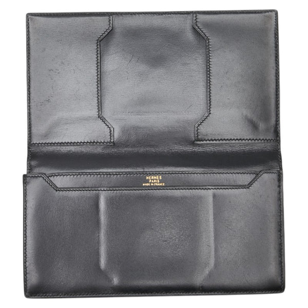 エルメス 札入れ ブラック レザー レディース HERMES 【中古】