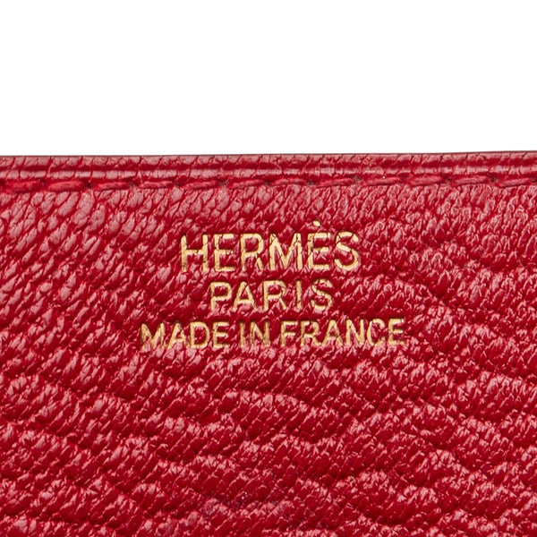エルメス ルヴァンキャトル コインケース レッド系 シェーブル レディース HERMES 【中古】