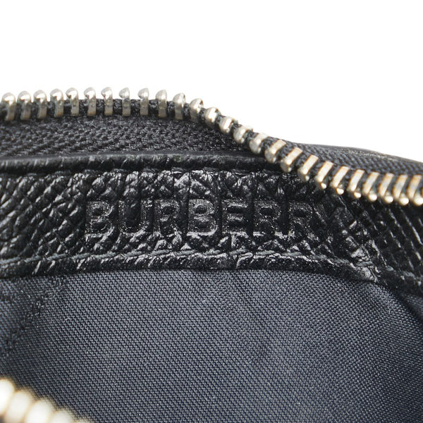 バーバリー TBロゴ コインケース パスケース フラグメントケース ブラック レザー レディース BURBERRY 【中古】