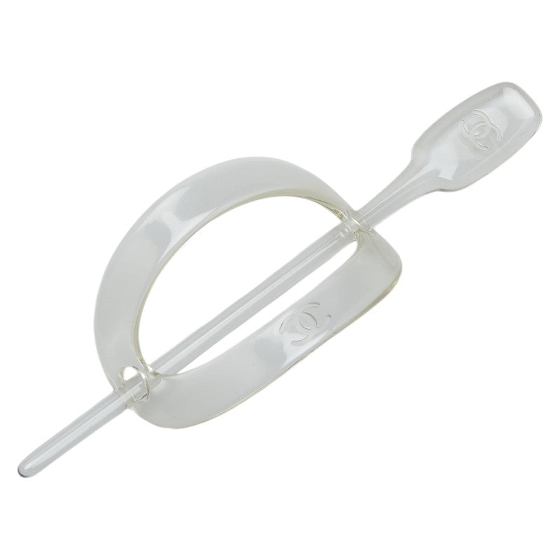 シャネル ココマーク かんざし 髪留め 髪飾り ヘアアクセサリー クリア プラスチック レディース CHANEL 【中古】