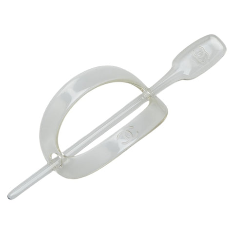 シャネル ココマーク かんざし 髪留め 髪飾り ヘアアクセサリー クリア プラスチック レディース CHANEL 【中古】