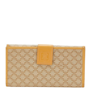 セリーヌ マカダム 長財布 ベージュ PVC レザー レディース CELINE 【中古】