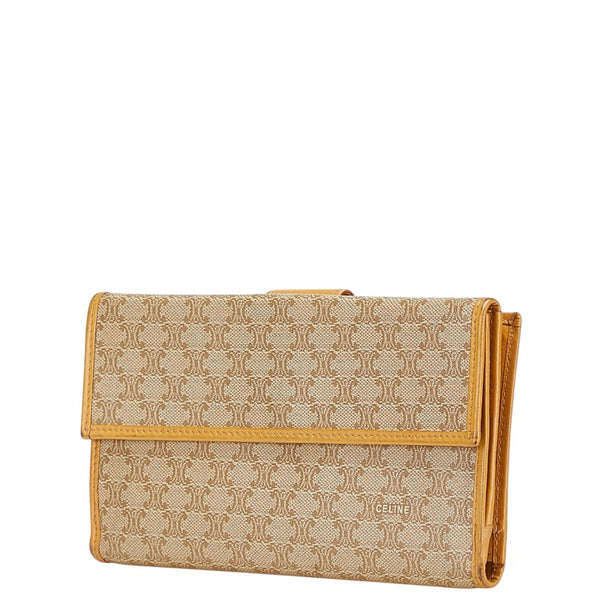 セリーヌ マカダム 長財布 ベージュ PVC レザー レディース CELINE 【中古】