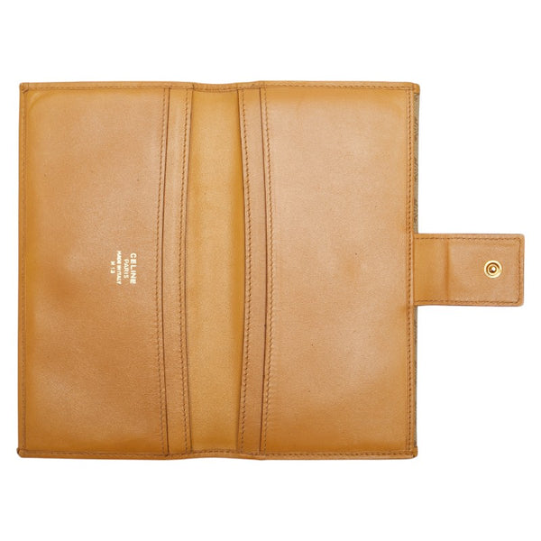 セリーヌ マカダム 長財布 ベージュ PVC レザー レディース CELINE 【中古】