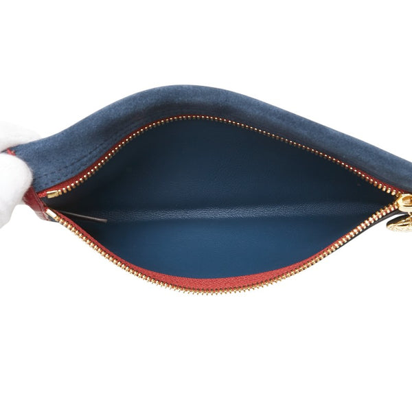 グッチ シェリーライン ラジャ タイガーヘッド チェーン トートバッグ ショルダーバッグ 537219 ネイビー レッド レザー スエード レディース GUCCI 【中古】