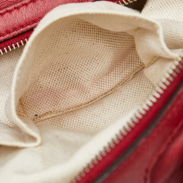 グッチ マイクロ グッチシマ ハンドバッグ ショルダーバッグ 2WAY 269876 レッド レザー レディース GUCCI 【中古】