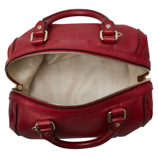 グッチ マイクロ グッチシマ ハンドバッグ ショルダーバッグ 2WAY 269876 レッド レザー レディース GUCCI 【中古】