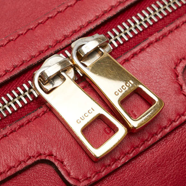 グッチ マイクロ グッチシマ ハンドバッグ ショルダーバッグ 2WAY 269876 レッド レザー レディース GUCCI 【中古】