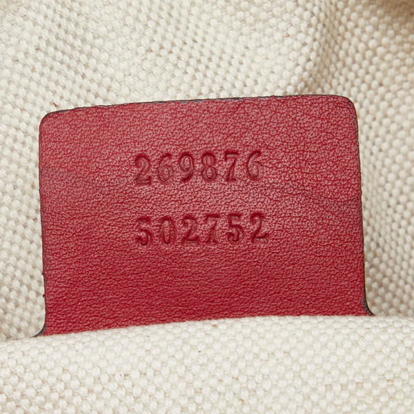 グッチ マイクロ グッチシマ ハンドバッグ ショルダーバッグ 2WAY 269876 レッド レザー レディース GUCCI 【中古】