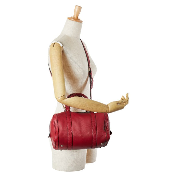グッチ マイクロ グッチシマ ハンドバッグ ショルダーバッグ 2WAY 269876 レッド レザー レディース GUCCI 【中古】