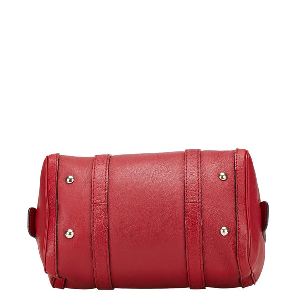 グッチ マイクロ グッチシマ ハンドバッグ ショルダーバッグ 2WAY 269876 レッド レザー レディース GUCCI 【中古】