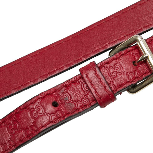 グッチ マイクロ グッチシマ ハンドバッグ ショルダーバッグ 2WAY 269876 レッド レザー レディース GUCCI 【中古】