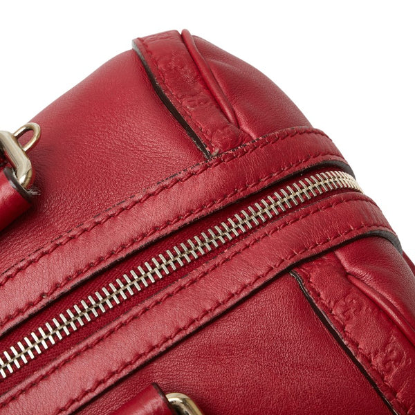 グッチ マイクロ グッチシマ ハンドバッグ ショルダーバッグ 2WAY 269876 レッド レザー レディース GUCCI 【中古】