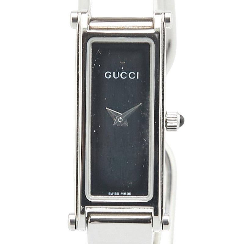 グッチ バングルウォッチ 1500L クオーツ ブラック文字盤 ステンレススチール レディース GUCCI 【中古】