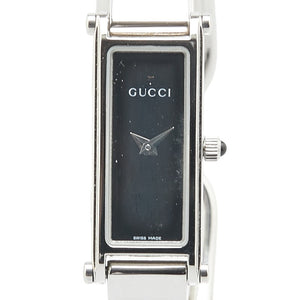 グッチ バングルウォッチ 1500L クオーツ ブラック文字盤 ステンレススチール レディース GUCCI 【中古】