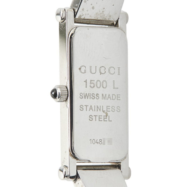 グッチ バングルウォッチ 1500L クオーツ ブラック文字盤 ステンレススチール レディース GUCCI 【中古】