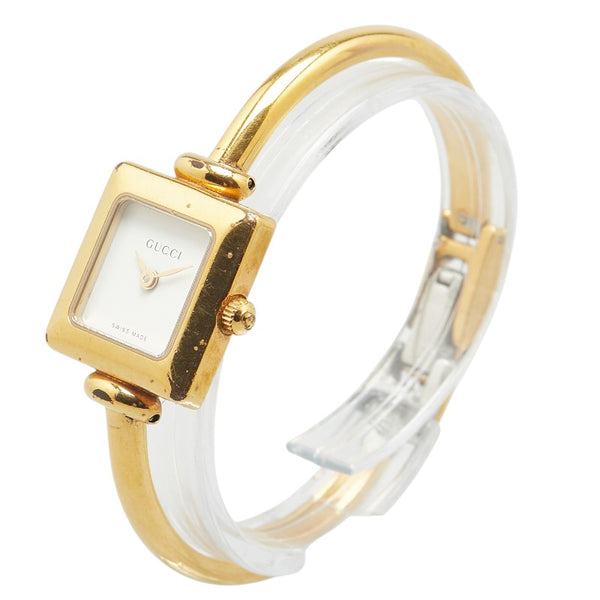 グッチ バングルウォッチ 1900L クオーツ ホワイト文字盤 ステンレススチール レディース GUCCI 【中古】
