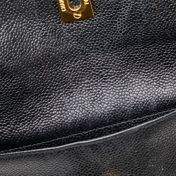 シャネル ココマーク 斜め掛け チェーン ショルダーバッグ ブラック キャビアスキン レディース CHANEL 【中古】