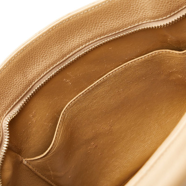 シャネル ココマーク マトラッセ 復刻トート トートバッグ ベージュ キャビアスキン レディース CHANEL 【中古】